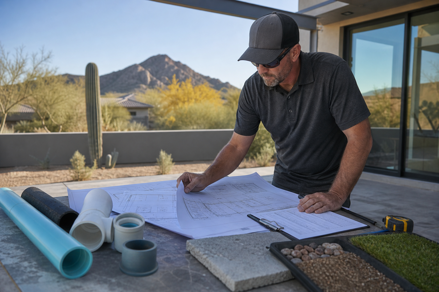 Planning Your Sewer Line Project editorial illustration
