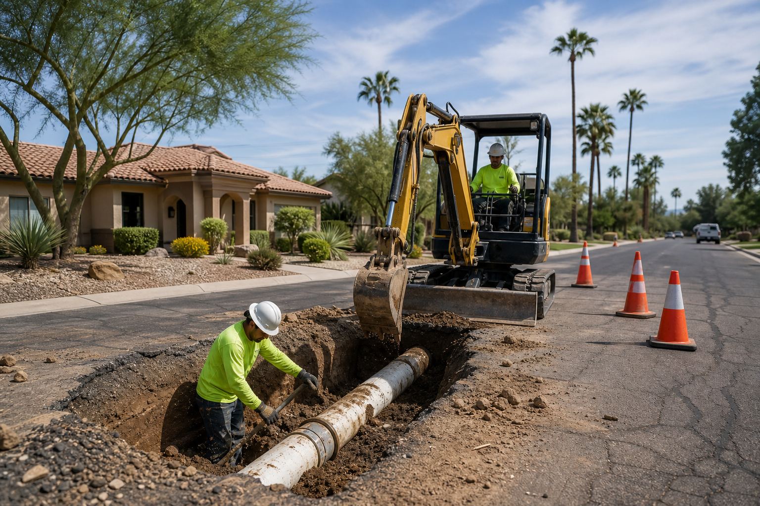 Sewer Line Repair & Replacement for Maricopa Colony, AZ editorial illustration