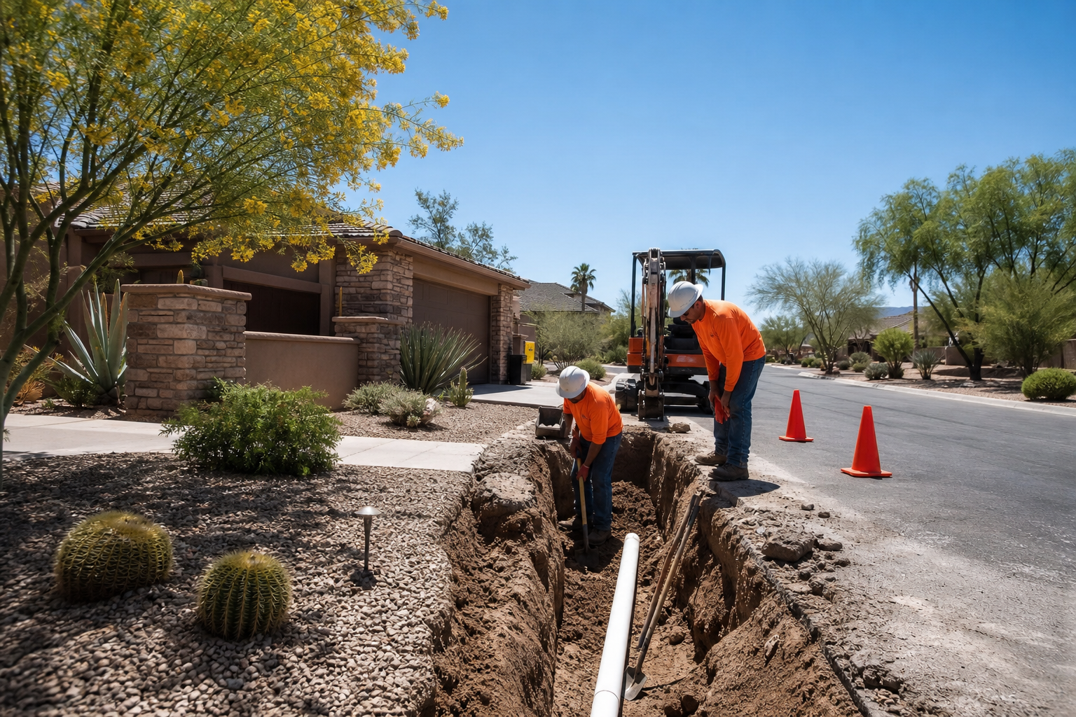 Sewer Line Repair & Replacement Serving Mesa, AZ editorial illustration