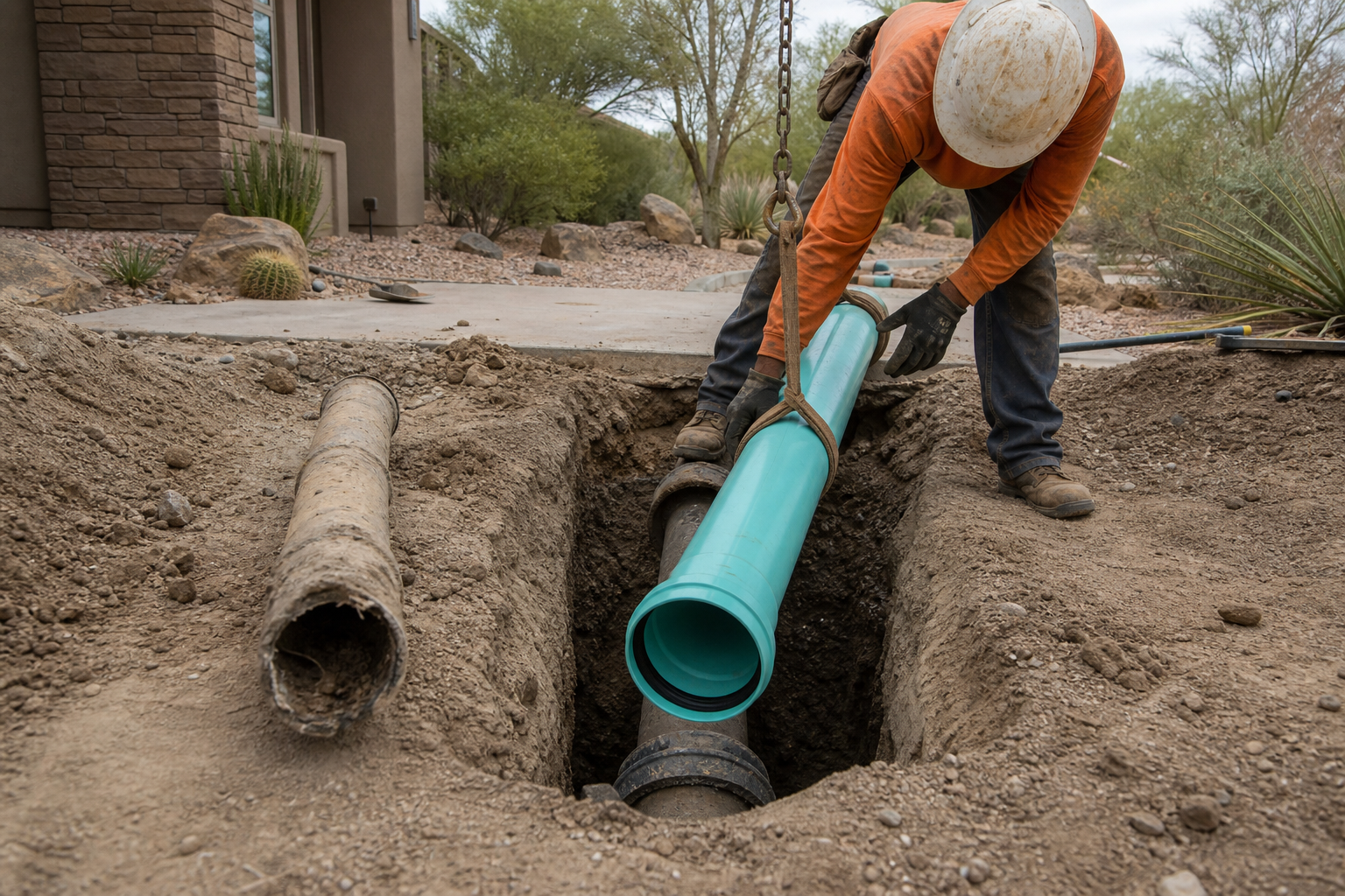 Sewer line replacement in Scottsdale